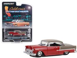 Greenlight - 1955 Chevrolet Bel Air Lowrider "California Lowriders" Series 3 1/64 Diecast - Ruby Red And Matt Bronze