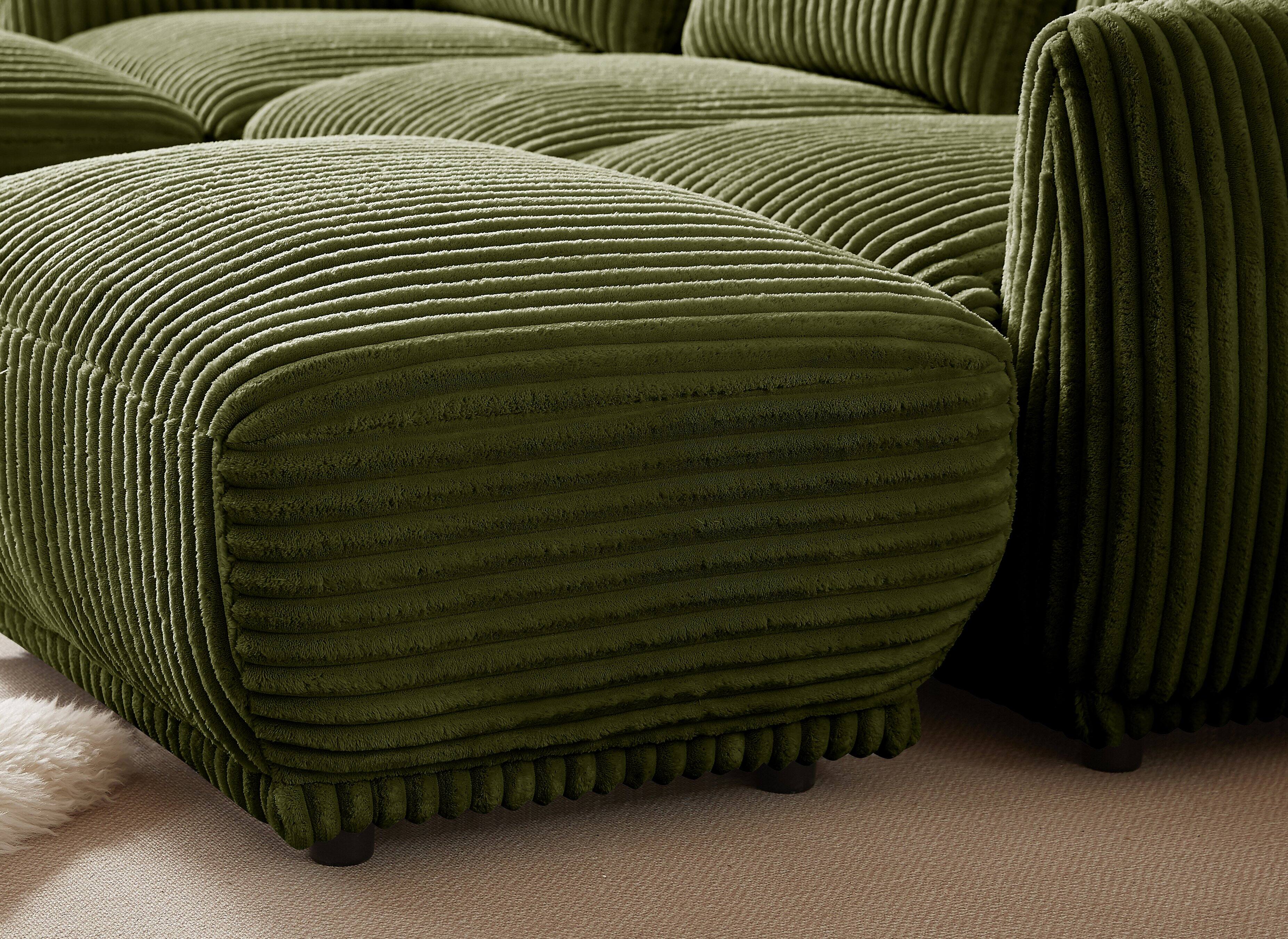 Alt View 1. Electra Tech Xpress - Sectional Sofa Couch,Convertible L Shaped Sectional for Living Room,Modular Couch with Removable Ottoman - Green.