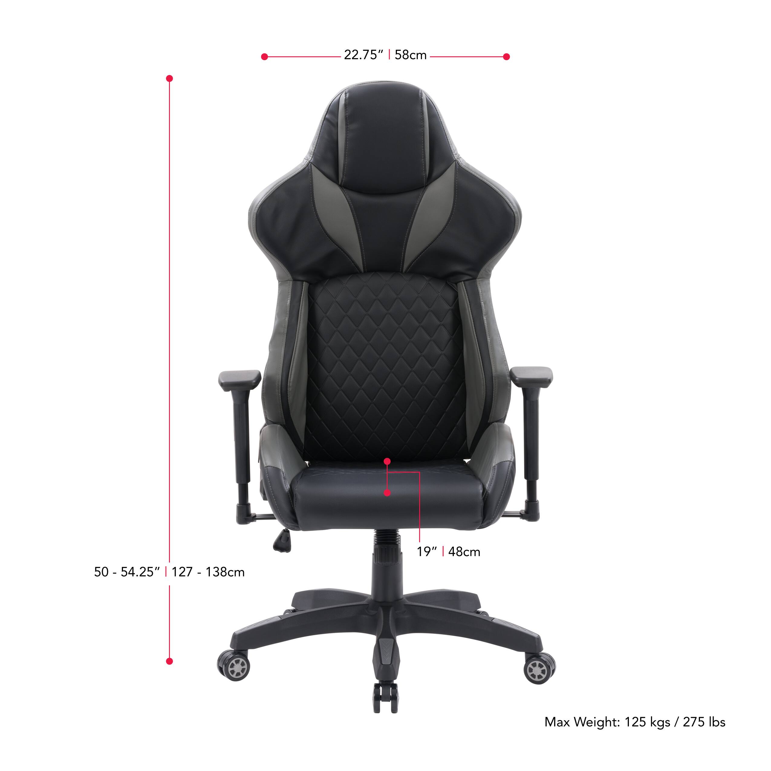 Alt View 15. CorLiving - Nightshade Gaming Chair - Black and Grey.
