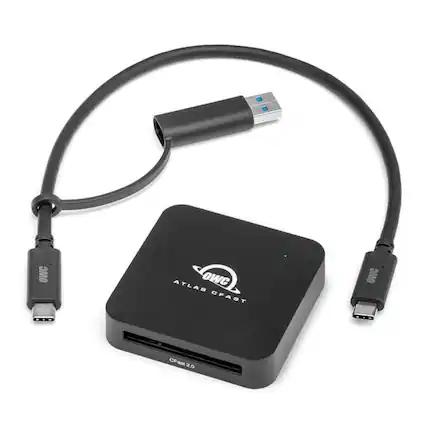 Front. OWC - OWC Atlas CFast Card Reader USB-C/USB-A CFast 2.0 Card Reader.