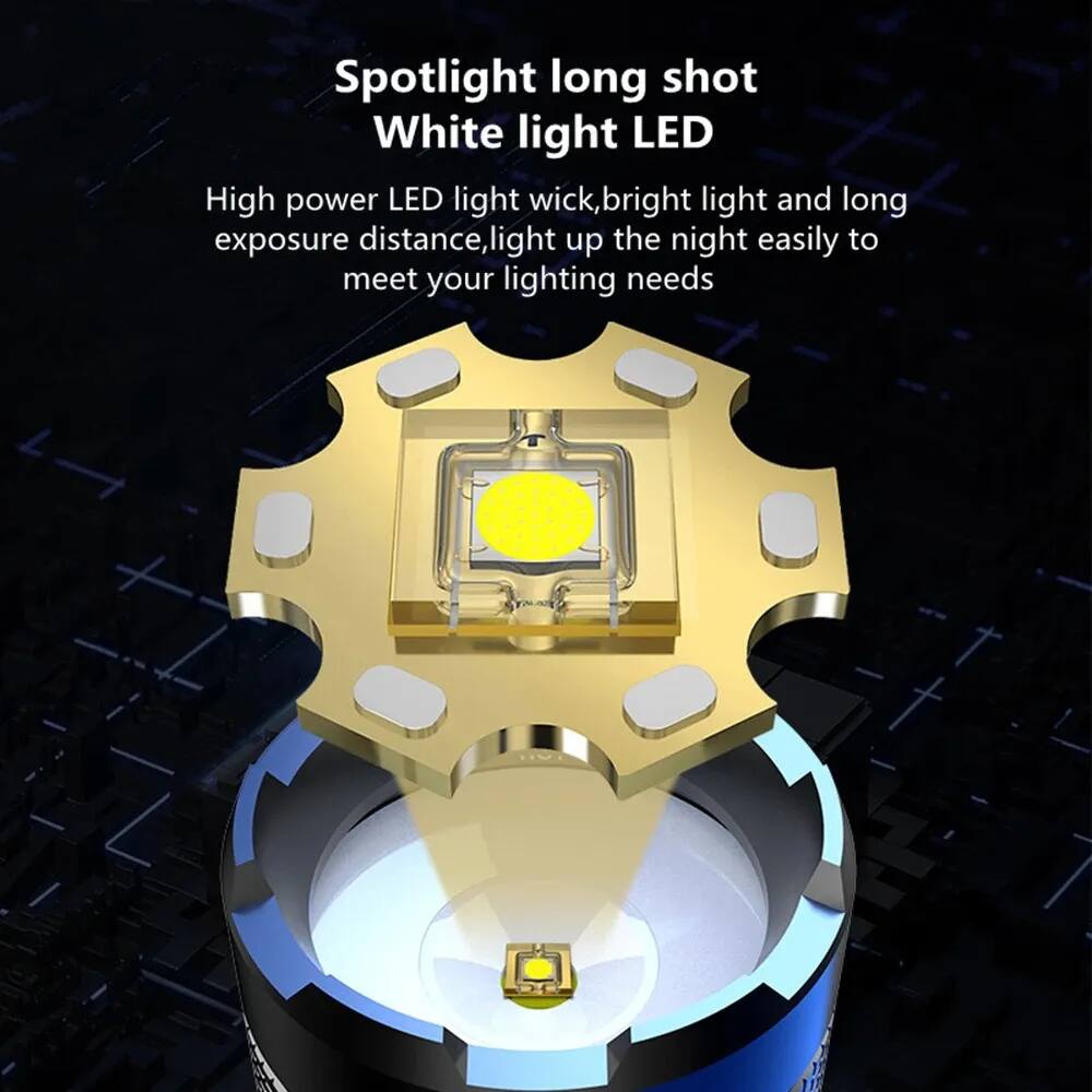 Spotlight long shot White light LED

High power LED light wick, bright light and long exposure distance, light up the night easily to meet your lighting needs