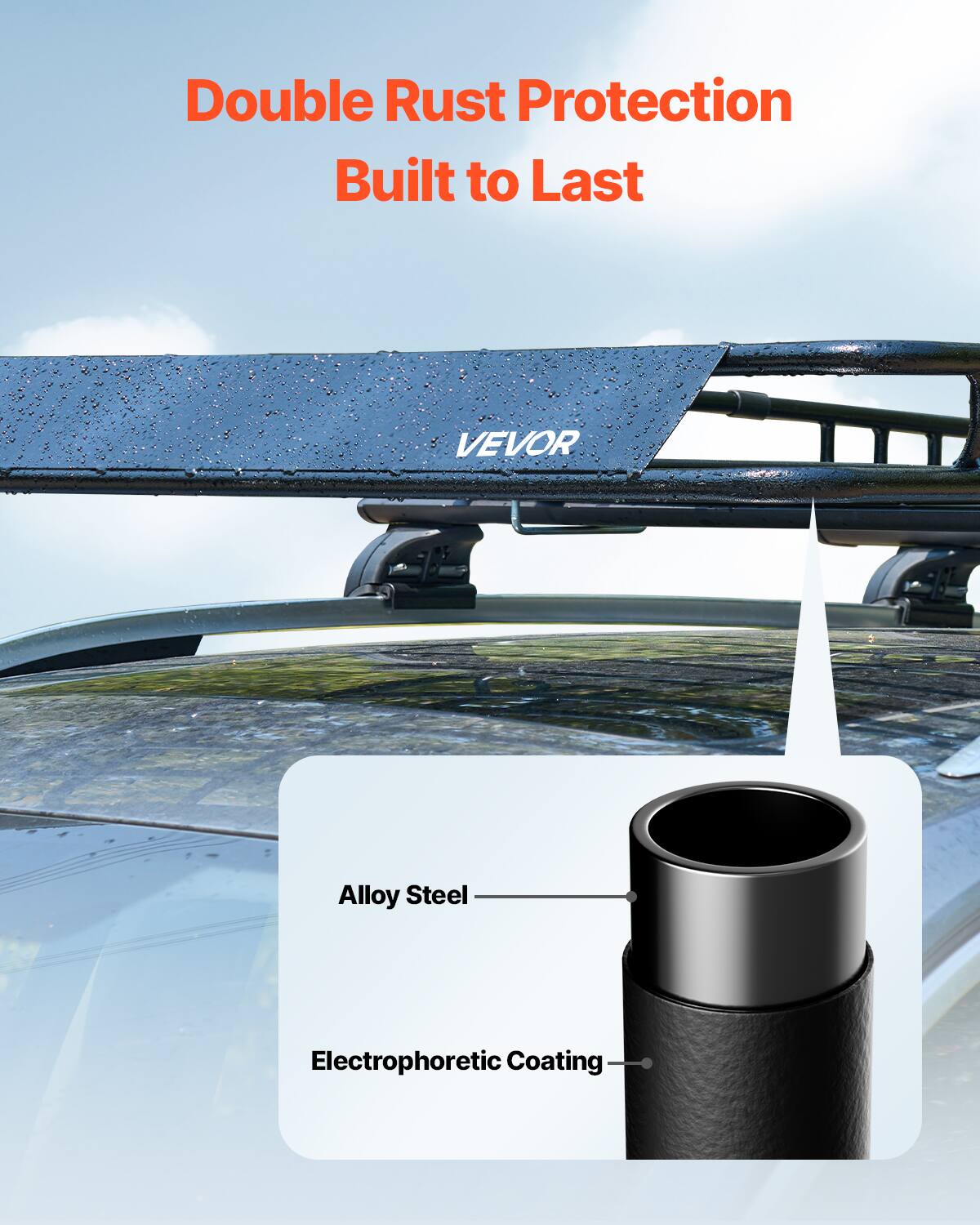 Double Rust Protection  
Built to Last  

VEVOR Alloy Steel Electrophoretic Coating