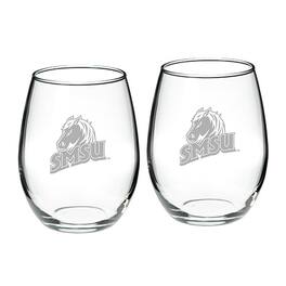 Jardine - Southwest Minnesota State Mustangs 21oz. Two-Piece Stemless Wine Glass Set - Multicolor