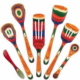 Baltique - Marrakesh Collection 7 Piece Cooking Utensil Set, Safe for Nonstick - Red, Blue, Green, Orange
