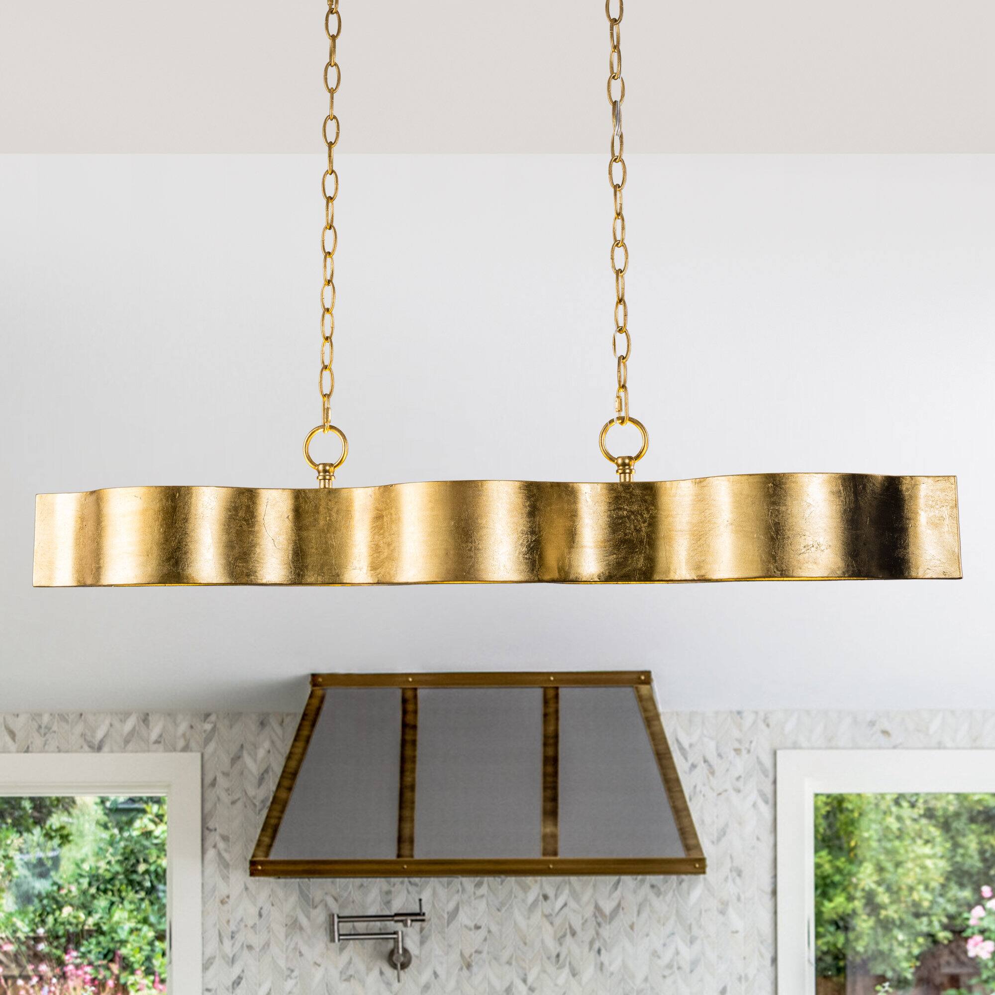 Back. Parrot Uncle - 39.4 in. 5-Light Antique Gold Hanging Kitchen Island Chandelier Pendant Light - Gold.