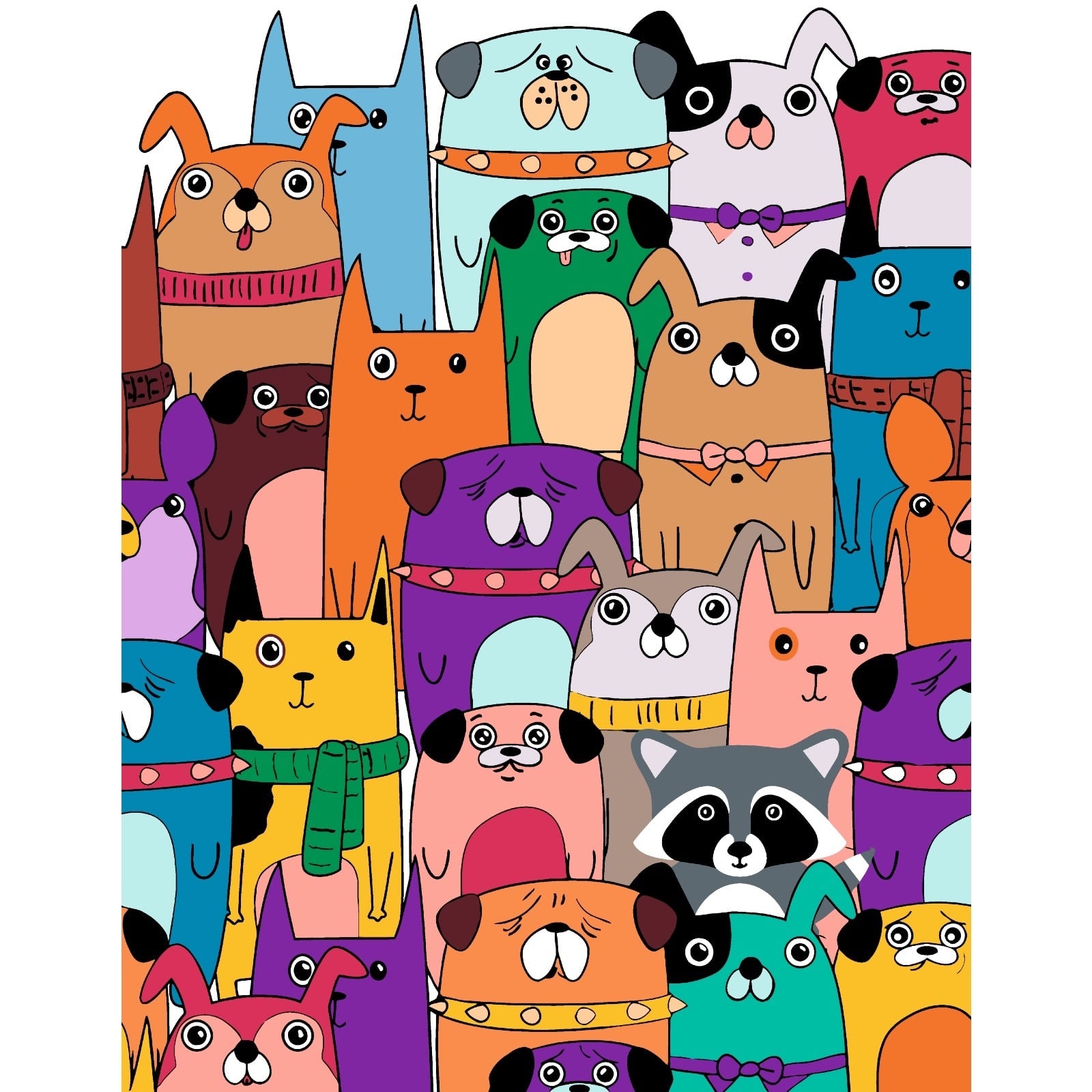 Artwille - Paint By Number Kit Raccoon Among Friends