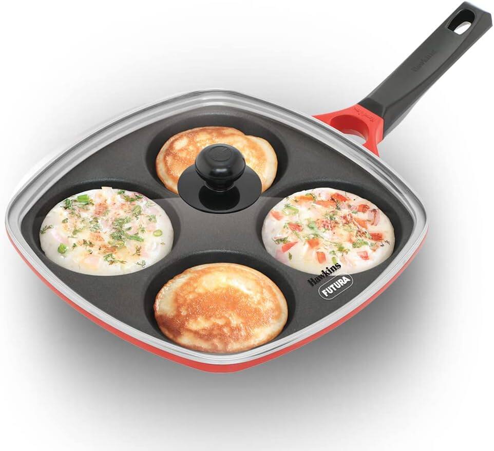 Hawkins - DCMS30G 30cm Multi Snack Pan with Glass Lid - Red