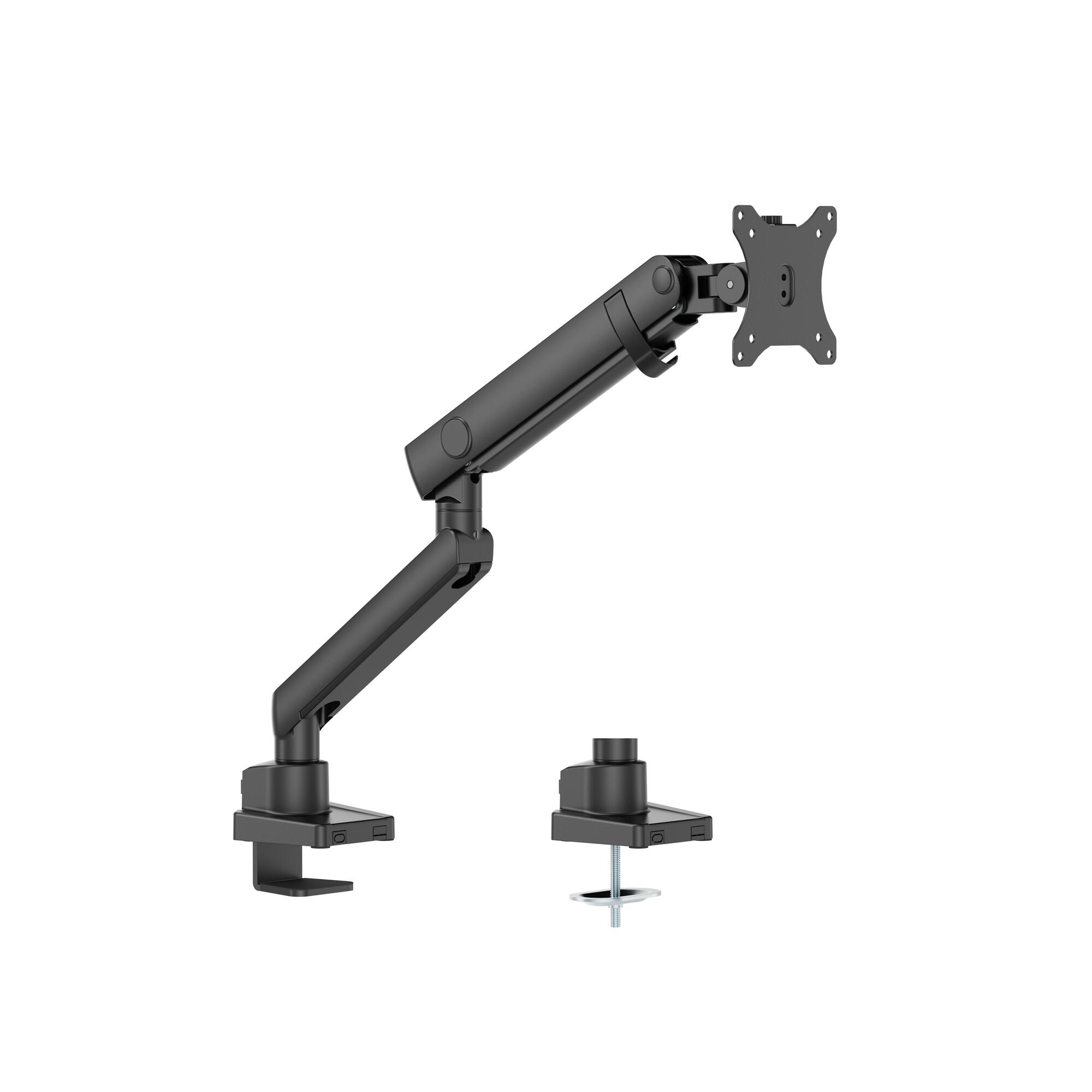 Amer Mounts - Single Articulating Heavy Duty Spring Monitor Arm for 40" Monitors 26.4 lbs Max Weight Support - HYDRA1B - Black