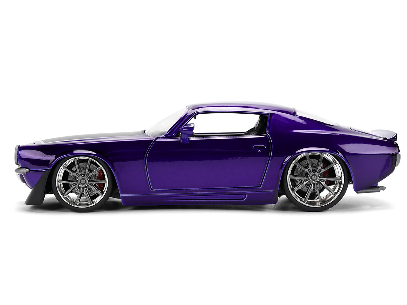 Left. Jada - 1971 Chevrolet Camaro Z/28 Purple Metallic with Black Hood "Bigtime Muscle" Series 1/24 Diecast Model Car by Jada - Purple Metallic with Black.