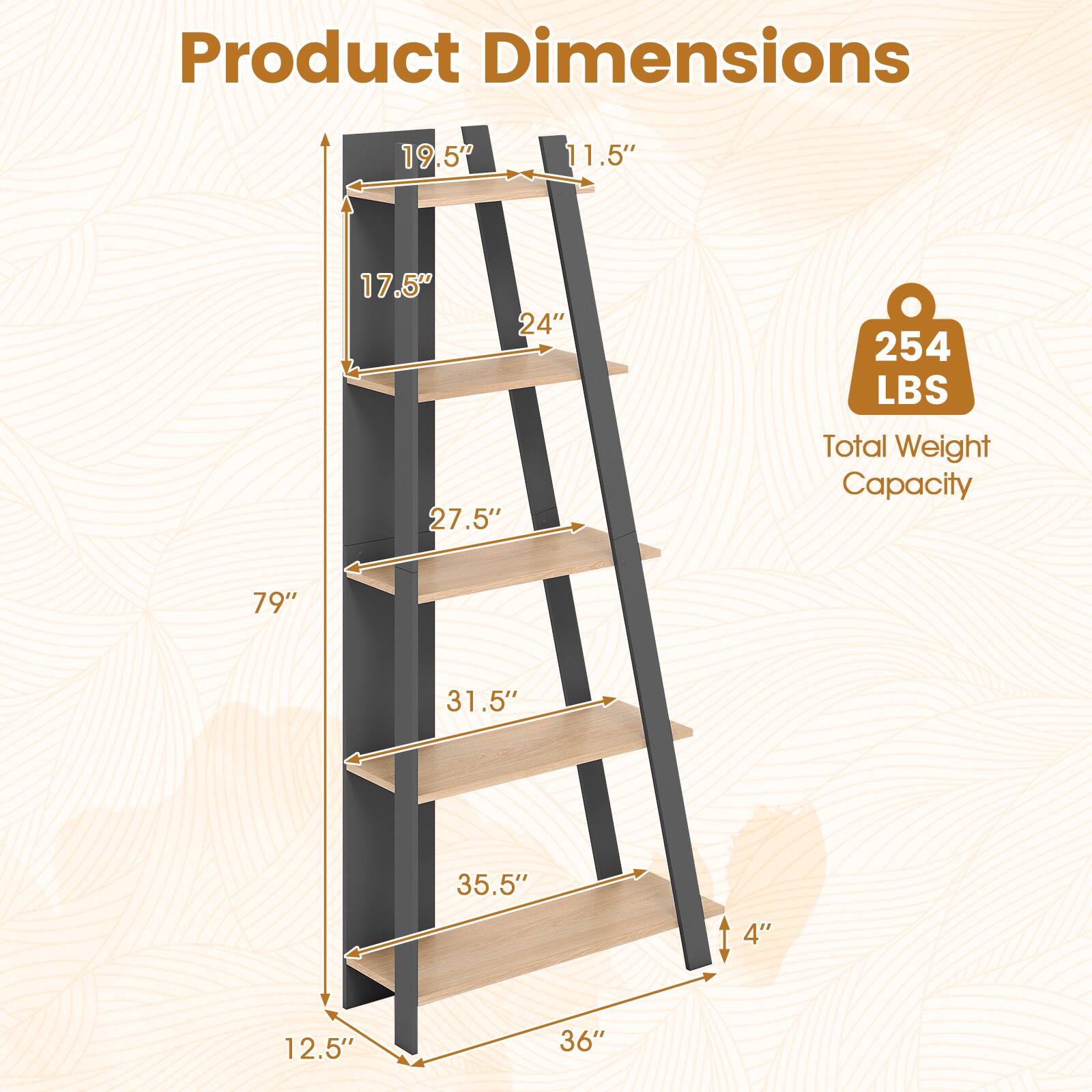 Product Dimensions: 19.5" x 11.5" x 17.5" x 24" x 27.5" x 254 LBS  
Total Weight Capacity: 79" x 31.5" x 35.5" x 4" x 12.5" x 36"