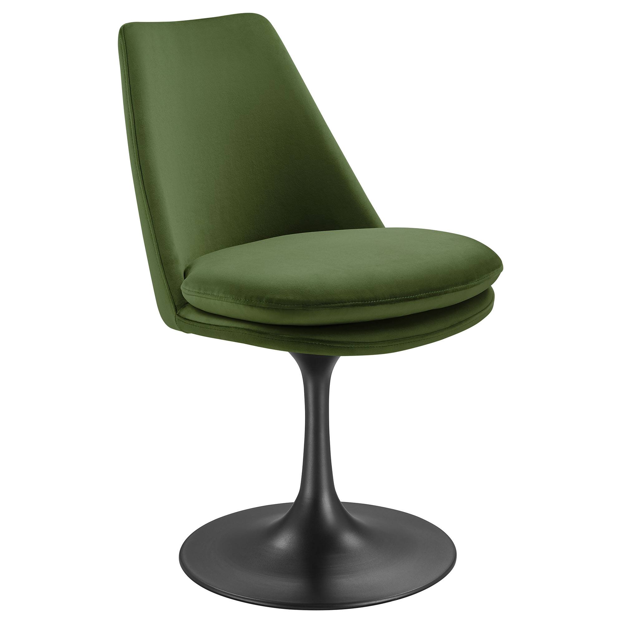 Angle. Modway - Lippa Swivel Dining Chair by Modway - Black Moss Green.