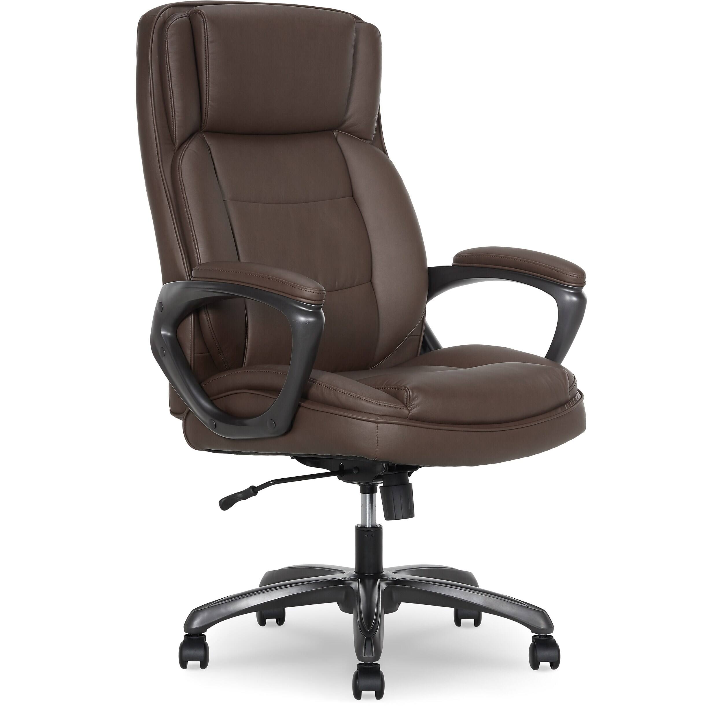Front. Thomasville Furniture - Lansing Ergonomic Polyurethane Big & Tall Chair, 400 lb. Capacity, Dark Walnut Brown (52398-DBRN) - Dark Walnut Brown.