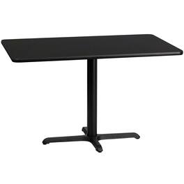 Flash Furniture - Stiles 30'' x 48'' Rectangular Laminate Table Top with 23.5'' x 29.5'' Table Height Base - Black