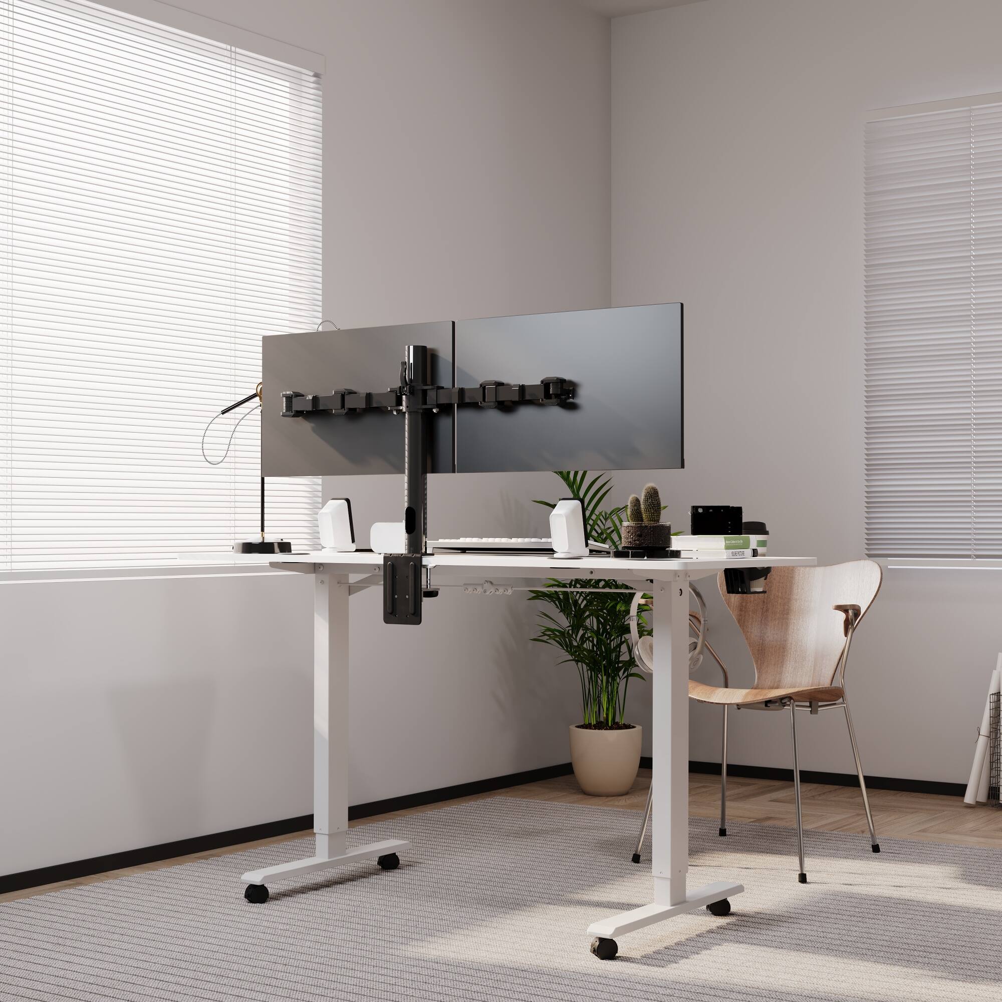 Alt View 9. FlexiSpot - Adjustable Dual Arms for Sit-Stand Riser up to 30" Monitors - Black.