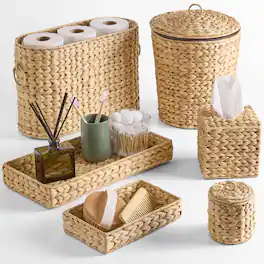Best Choice Products - 6-Pc Water Hyacinth Bathroom Storage Set - Natural
