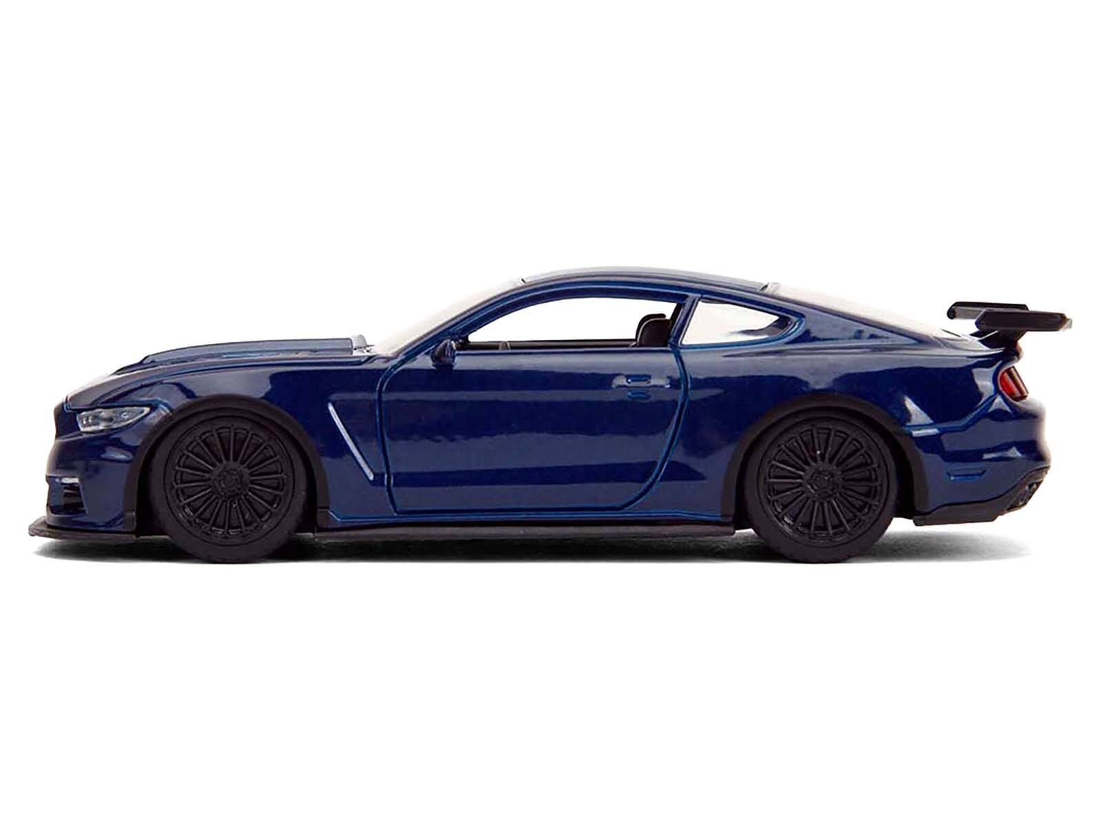 Alt View 2. Jada - 2016 Ford Mustang GT Dark Blue Metallic with White Stripe "F9" (2021) "Fast & Furious" Series 1/32 Model Car by Jada.