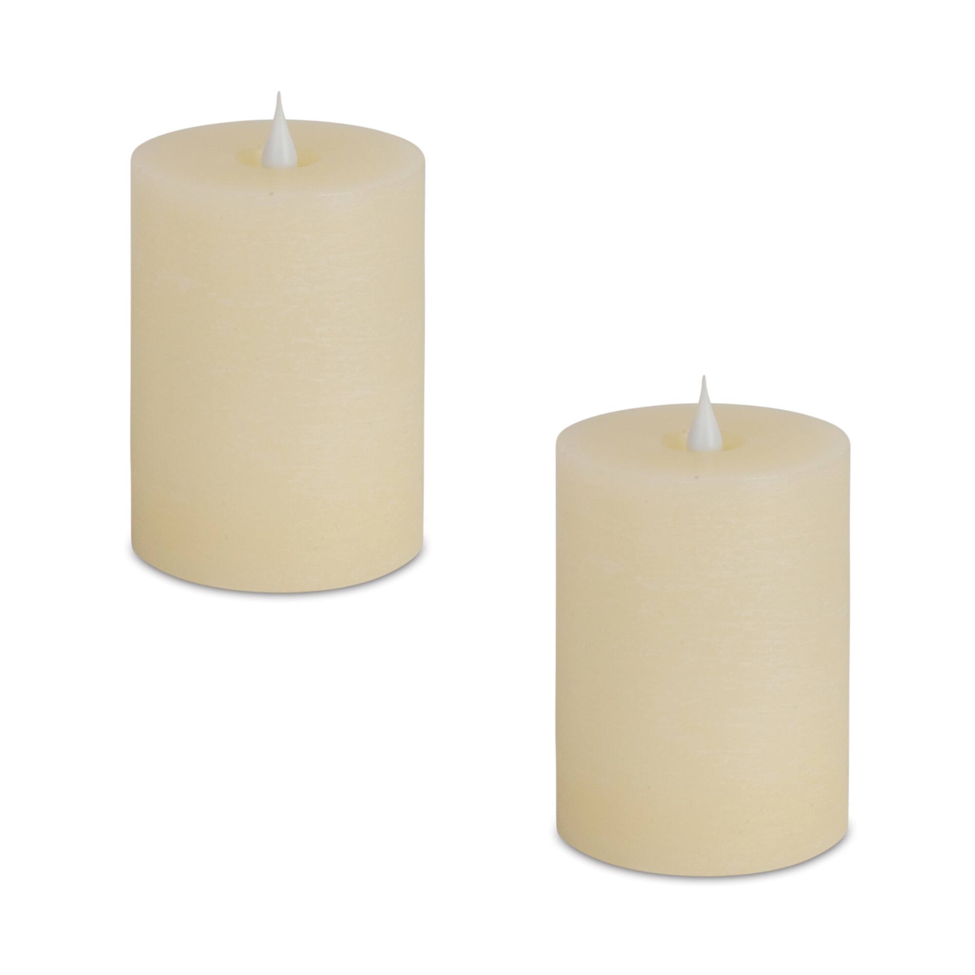 Front. BreeBe - Simplux Designer LED Candle with Remote (Set of 2) - Beige.