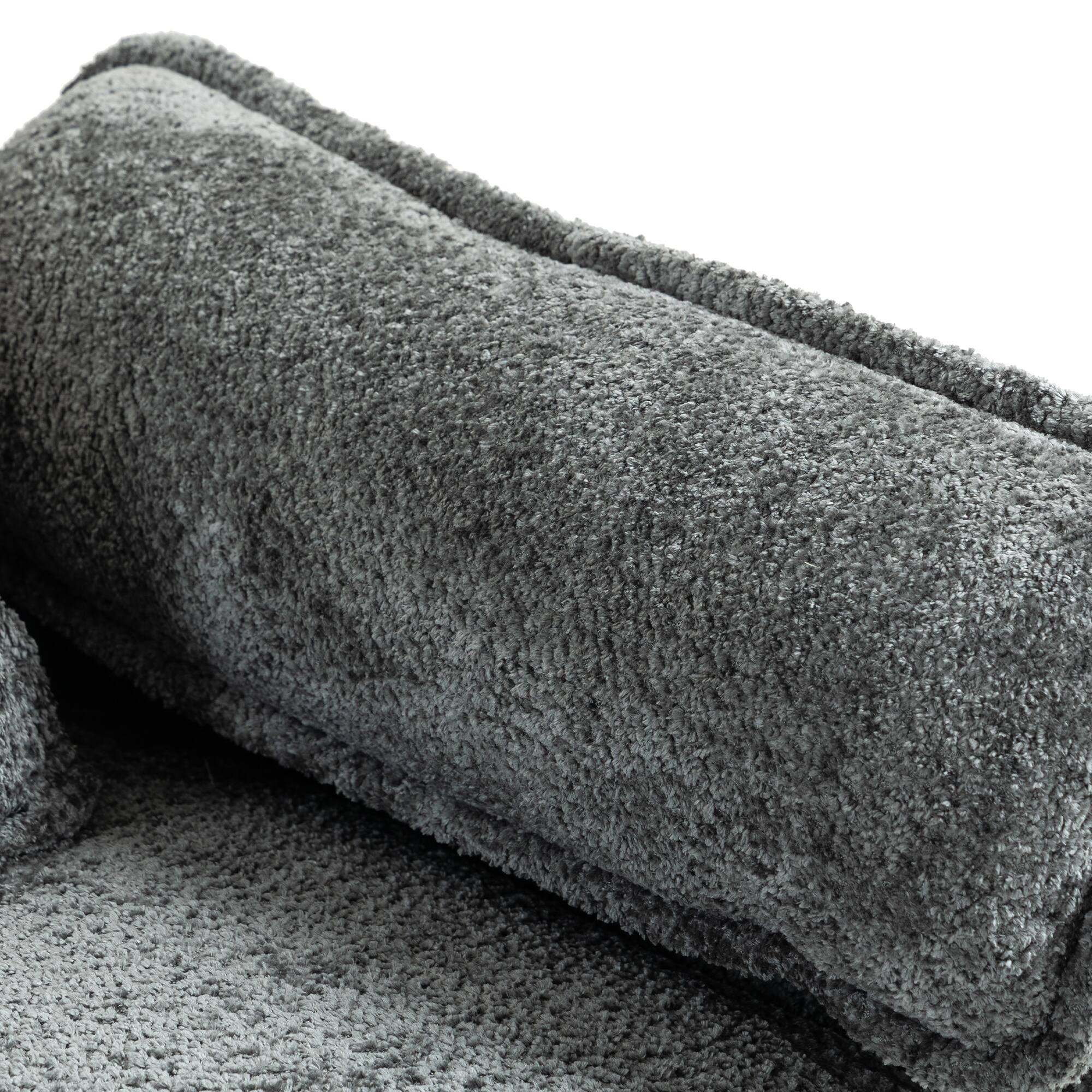Alt View 3. LUCKY ONE - 55"x39" Oversized Boucle Single Sofa Bed with Wider seat - Dark Grey.