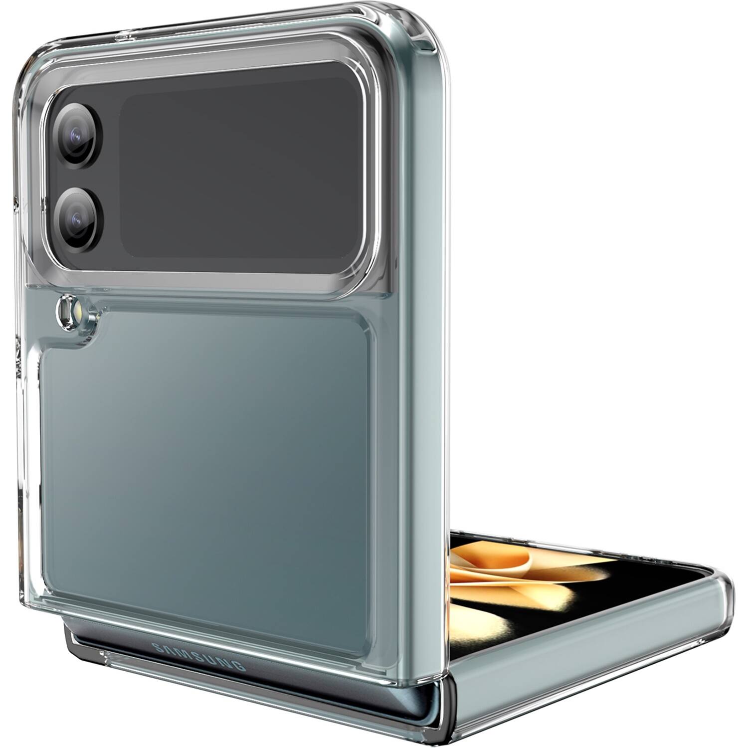 Alt View 11. SaharaCase - Hybrid-Flex Hard Shell Case for Samsung Galaxy Z Flip4 - Clear.