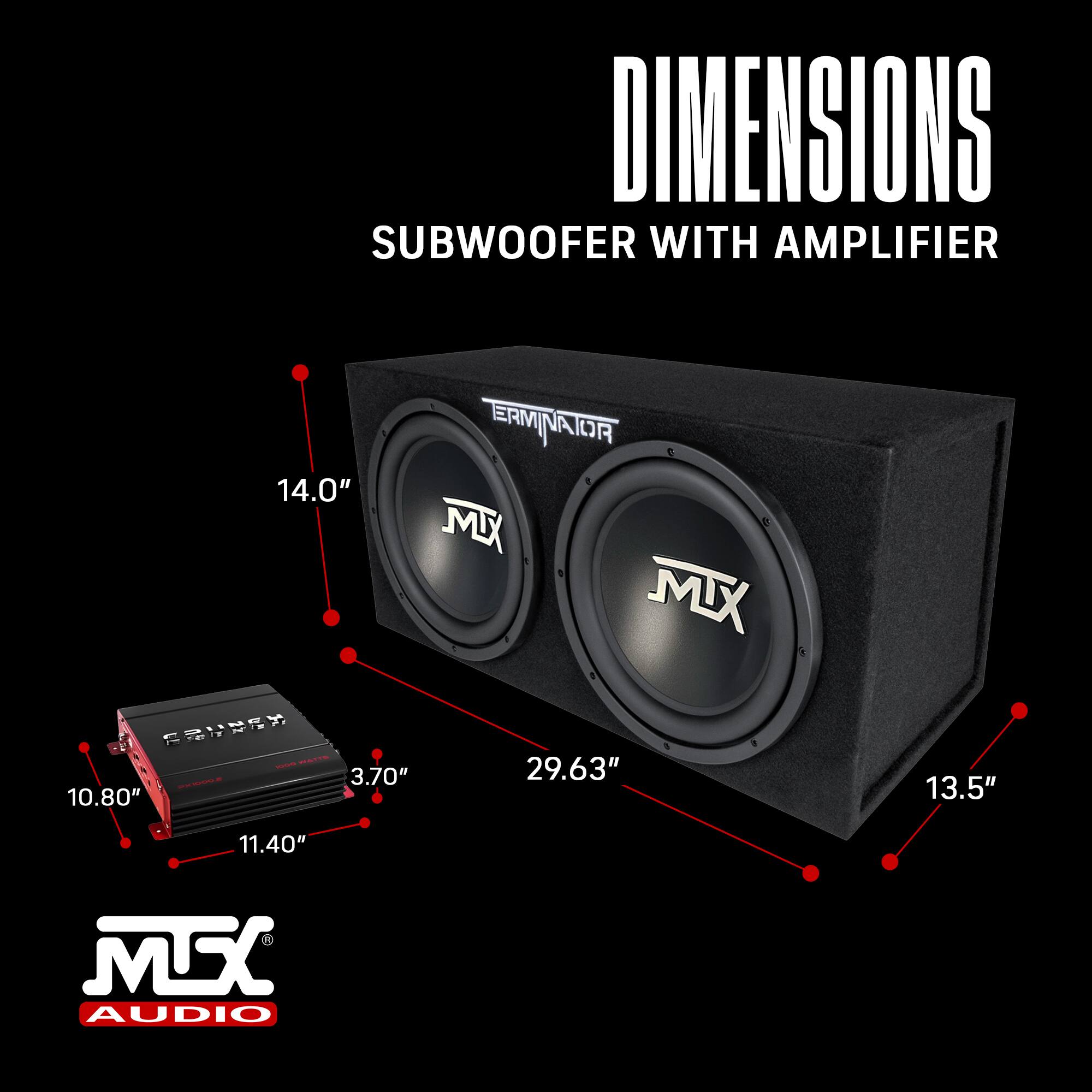 Crunch 2 Channel Car Audio Amplifier & MTX 12 In Dual Loaded