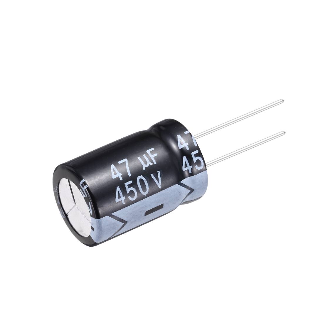 Alt View 2. Unique Bargains - 47uF 450V 16x25mm Electrolytic Capacitor, Radial Leads Aluminum, 10pcs, 105C High Temp for TVs, LCD Monitor, VCD - Black.