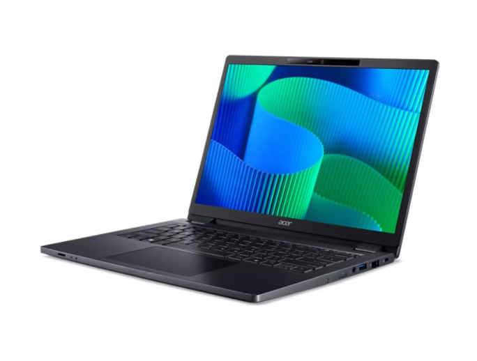 Left. Acer - TravelMate P4 14" Laptop Intel Core i5 1335U 16GB RAM 512GB SSD W11H Fingerprint Reader TPM MIL-STD-810H.