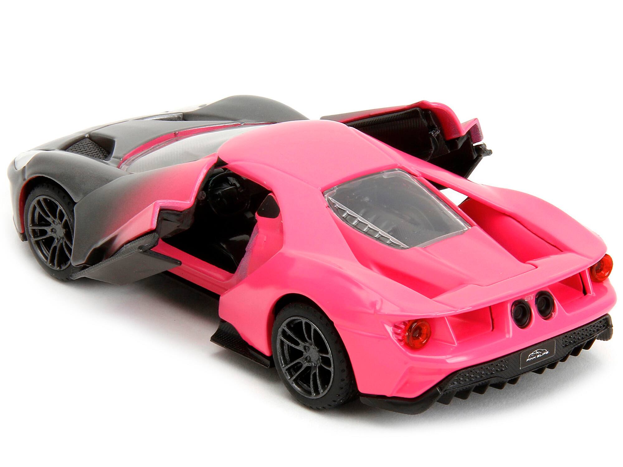 Alt View 4. Jada - 2017 Ford GT Gray Metallic and Pink Gradient "Pink Slips" Series 1/32 Diecast Model Car by Jada - Multicolor.