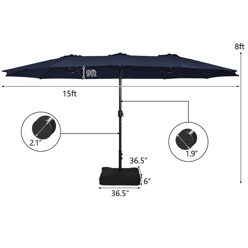 8ft, 9ft, 15ft, 2.1", 36.5", 1.9", 36.5", 6"