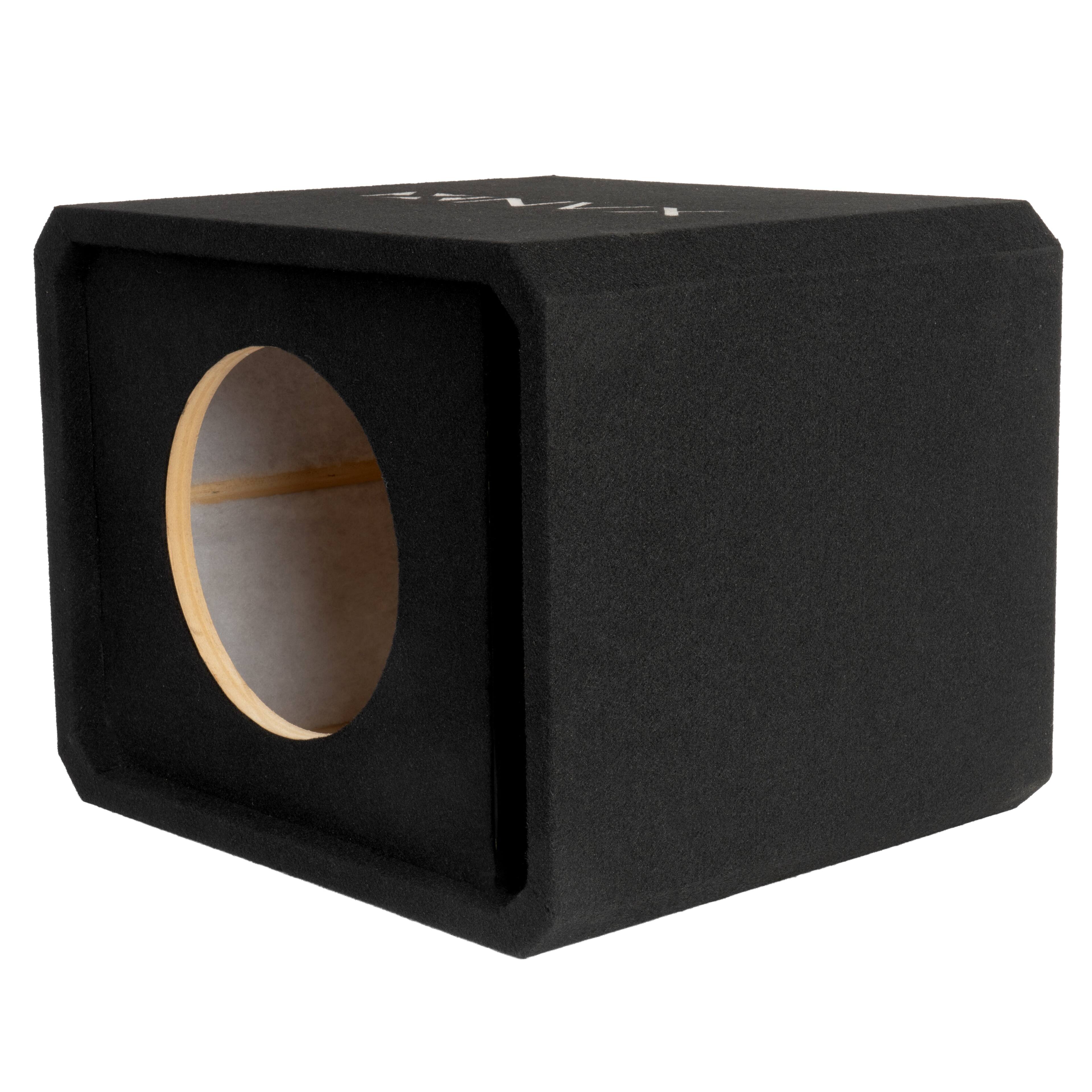 Left. NVX - NE101P Single 10" Slot Ported 3/4" MDF Subwoofer Enclosure.