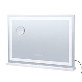 VEVOR - Large Vanity Mirror with Lights and Bluetooth Speaker, Three Color Lighting Modes, Lighted Makeup LED Mirror - White