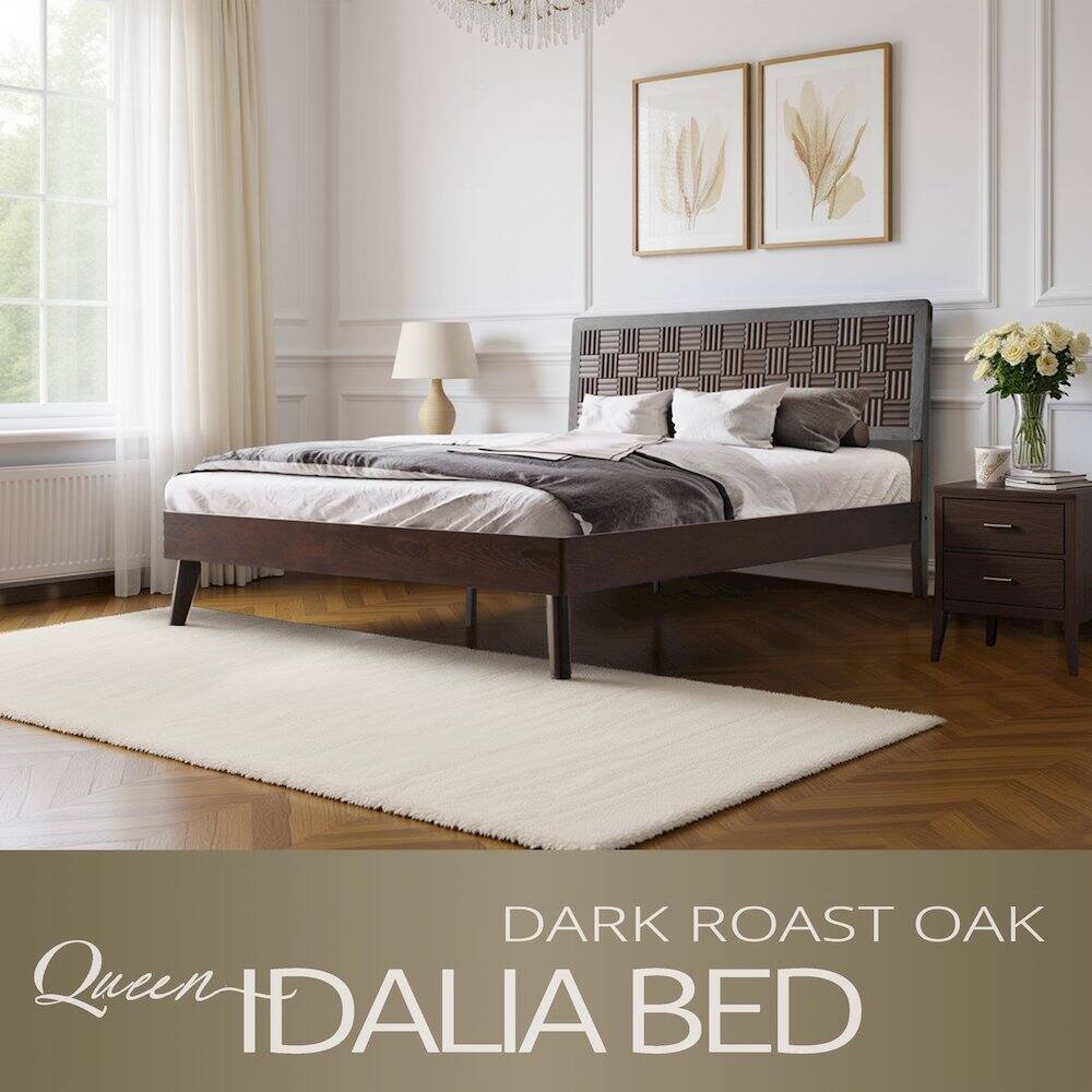 DARK ROAST OAK Queen IDALIA BED
