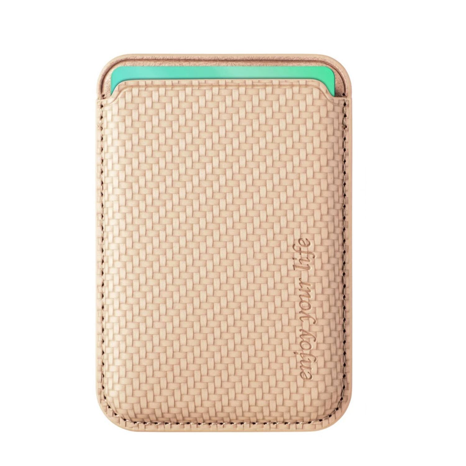 Stock Preferred - Magnetic Card Wallet Holder with MagSafe Sticker for iPhone 15/14/13 Series & Galaxy S23 - Khaki