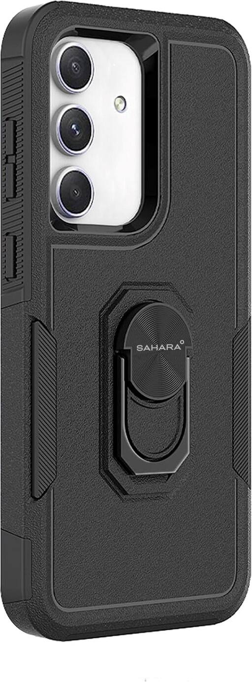 Angle. SaharaCase - Raider Series Heavy Duty Case for Samsung Galaxy A36 5G - Scorpion Black.