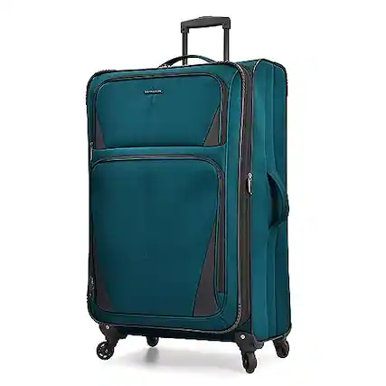Front. Vulpecula Spade - Aviron Bay Expandable Softside Luggage with Spinner Wheels, Teal, 30-Inch, US08125E31 - Teal.