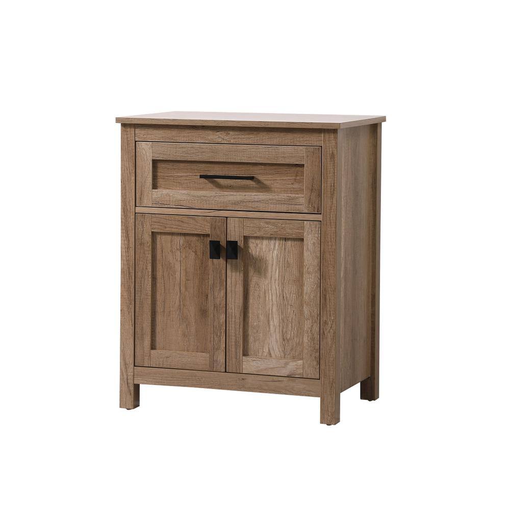 Alt View 4. Elegant Kitchen and Bath - 24 Inch Wide Bathroom Storage Freestanding Cabinet In Natural Oak - Natural Oak.