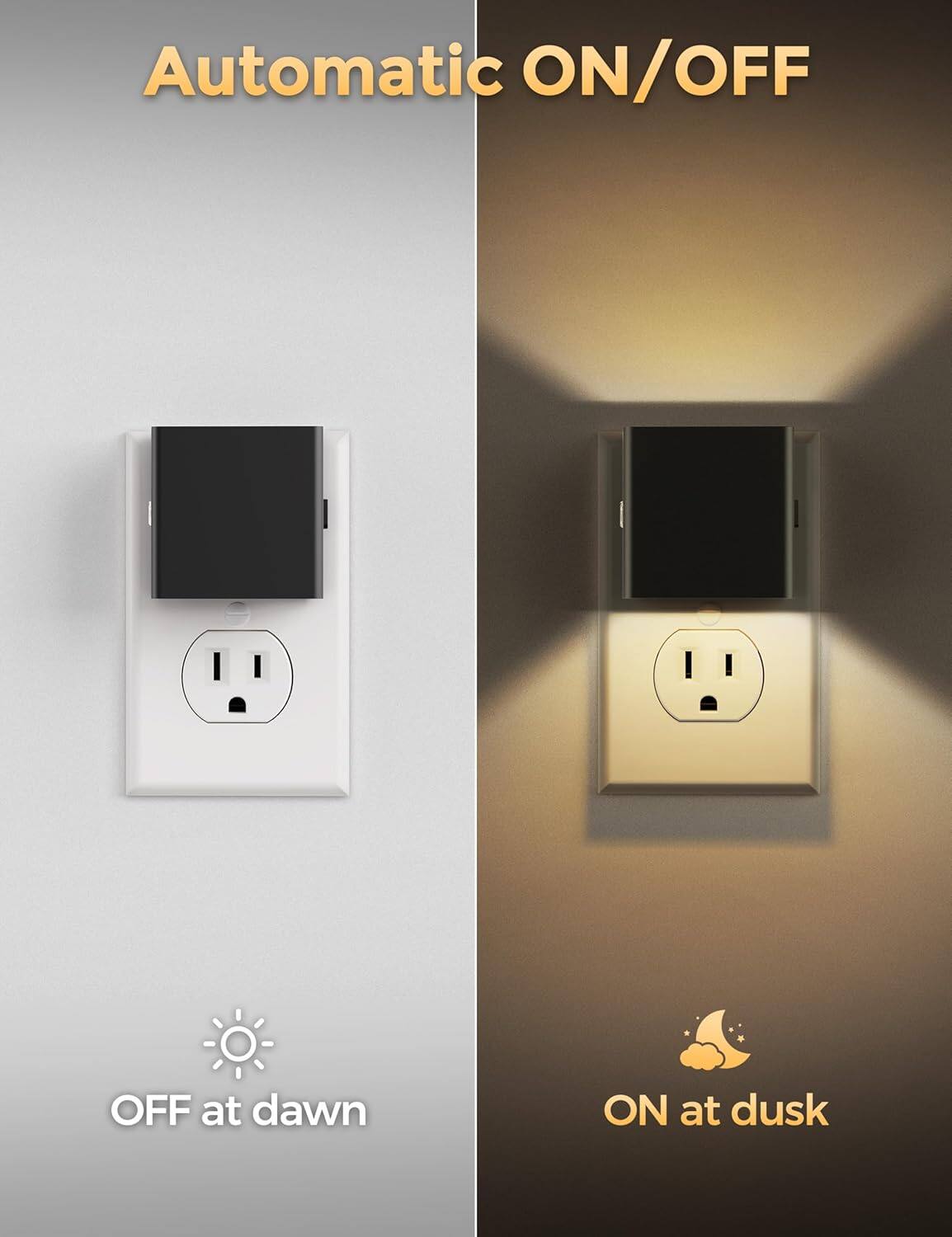 Automatic ON/OFF  
OFF at dawn  
ON at dusk