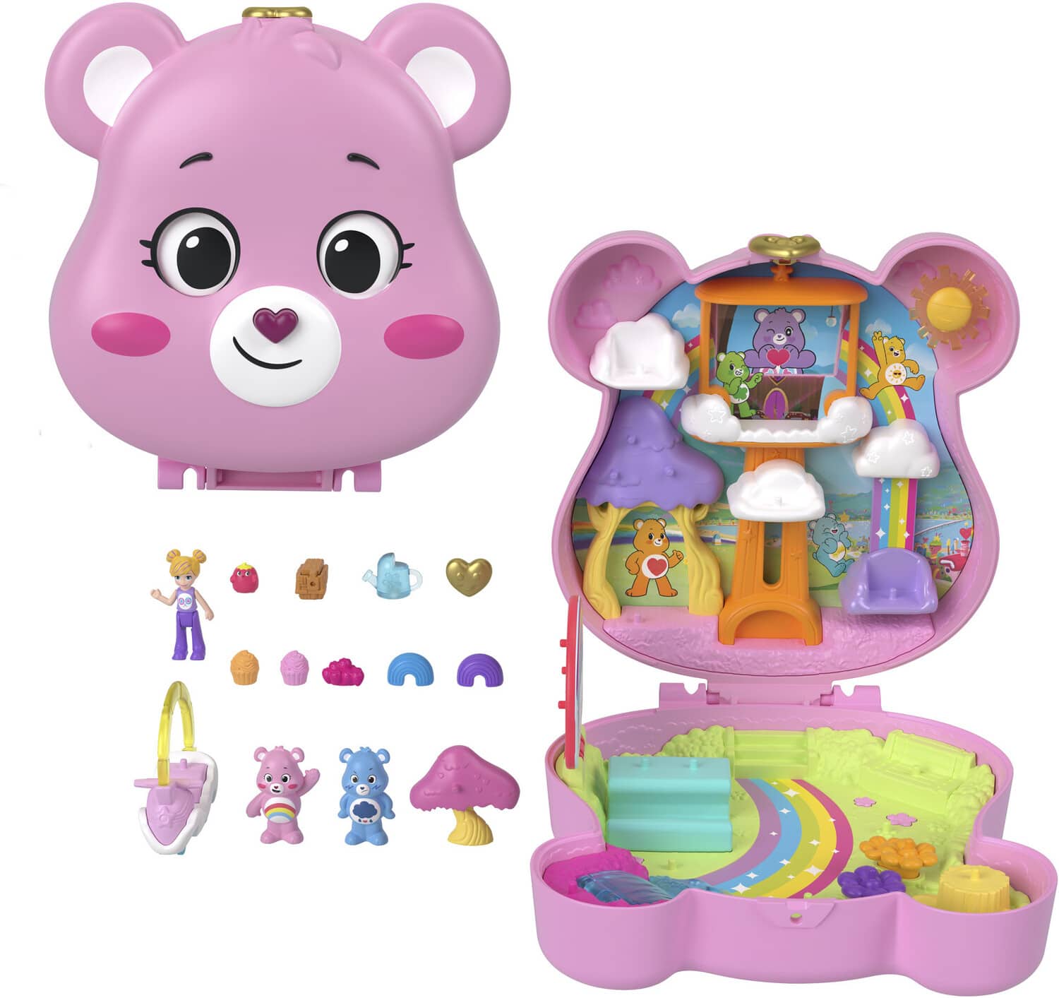 Collector - Polly Pocket x Care Bear Compact Playset and Accessories - COLLECTABLES - Mattel