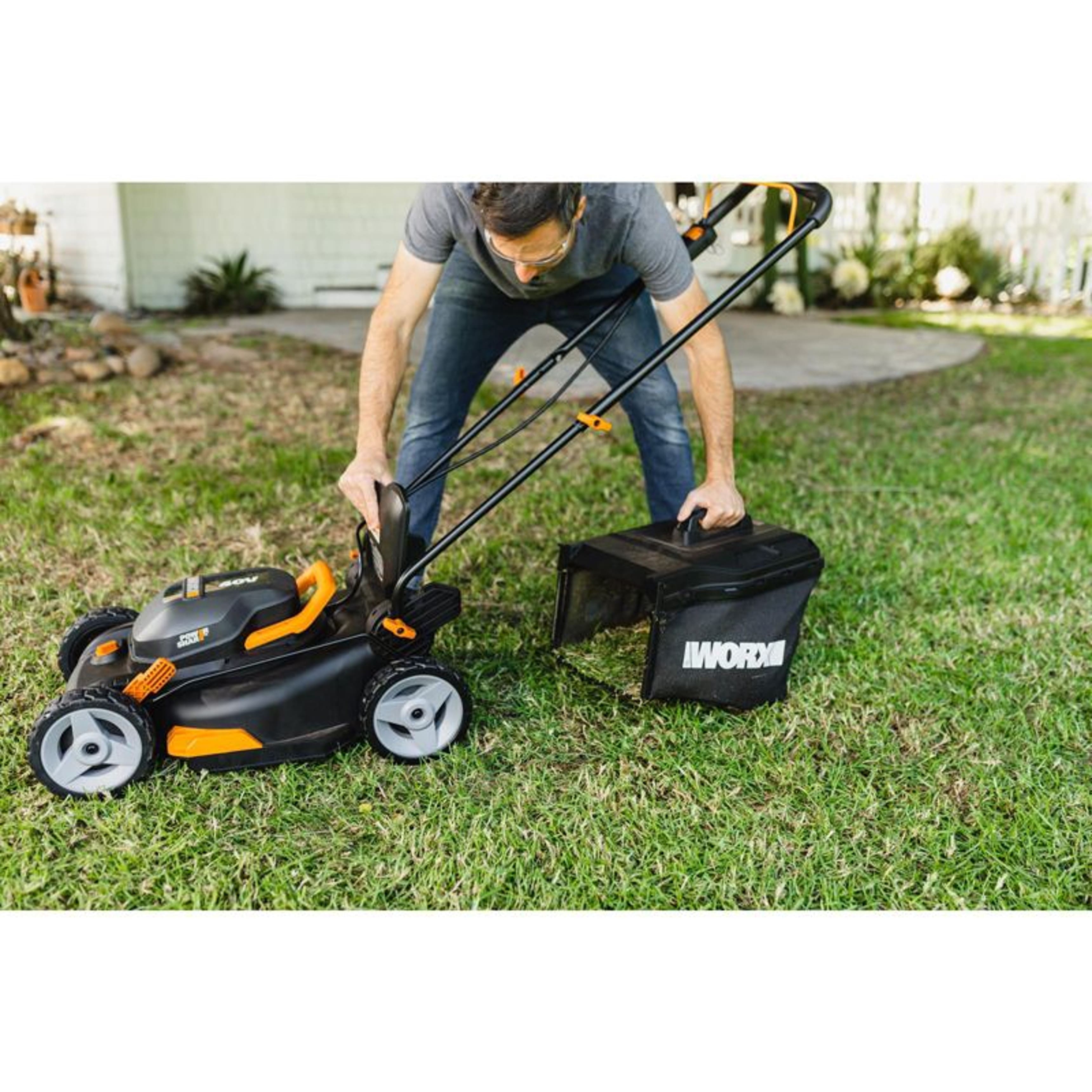 Alt View Zoom 12. WORX - 40V 17" Cordless Lawn Mower and 20V 12" Cordless Grass Trimmer Combo Kit (2 x 4.0 Ah Batteries & 1 x Charger) - Black.