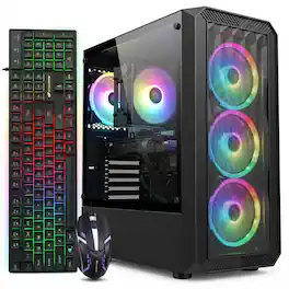 STGAubron - Gaming Desktop PC, Intel Core i5-13400F up to 4.6GHz, GeForce RTX 3050 6G Graphics, 16G DDR4, 512G SSD, Win11H - Black