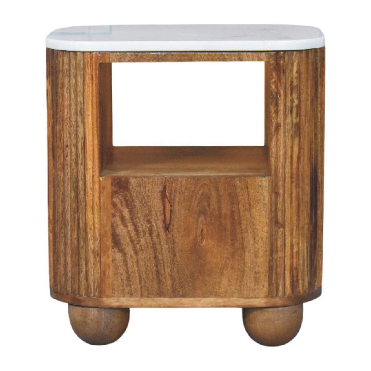 Back. Artisan Furniture - Artisan Furniture Solid Wood Beaumont Marble Bedside - Brown.
