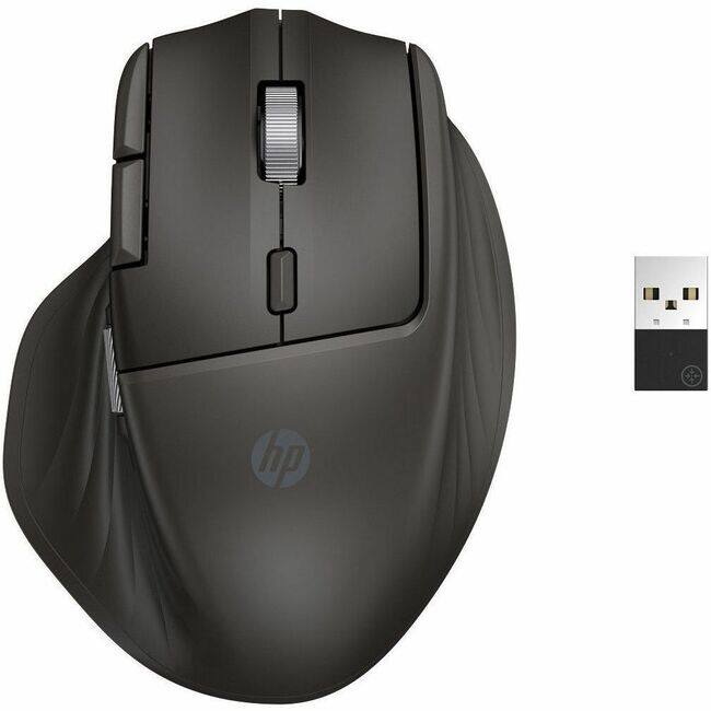 Front. HP - HP Ultra-Fast-Scroll Wireless Mouse 785M (B8YX4AA) - Multi Surface - Wireless - 32.81 ft - Bluetooth/Radio Frequency - Black.