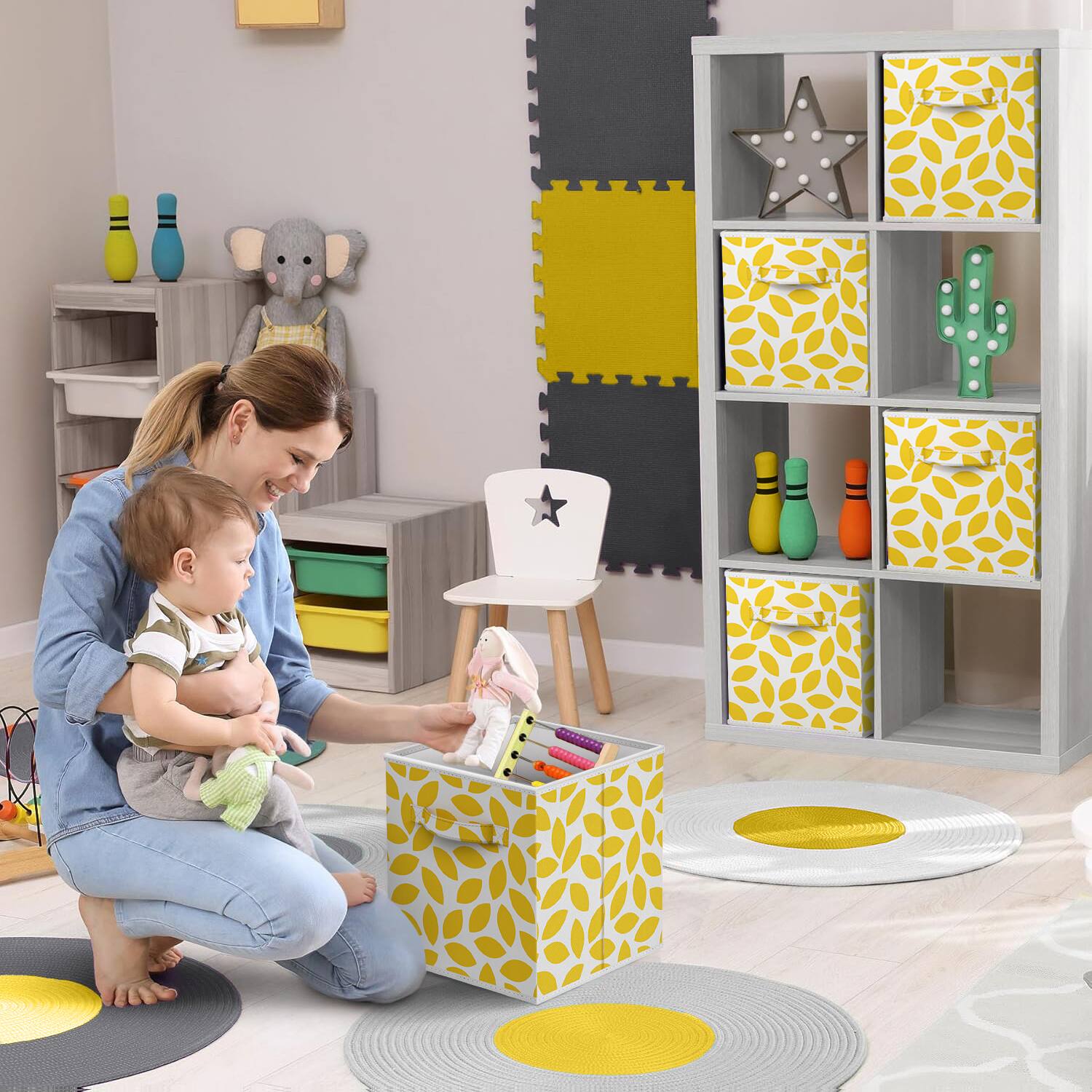 Alt View 4. Sorbus - Sorbus 6 Pack 11 Inch Foldable Storage Cubes with Handlefor Organizing Home, Shelves, Nursery, Playroom, Closet.