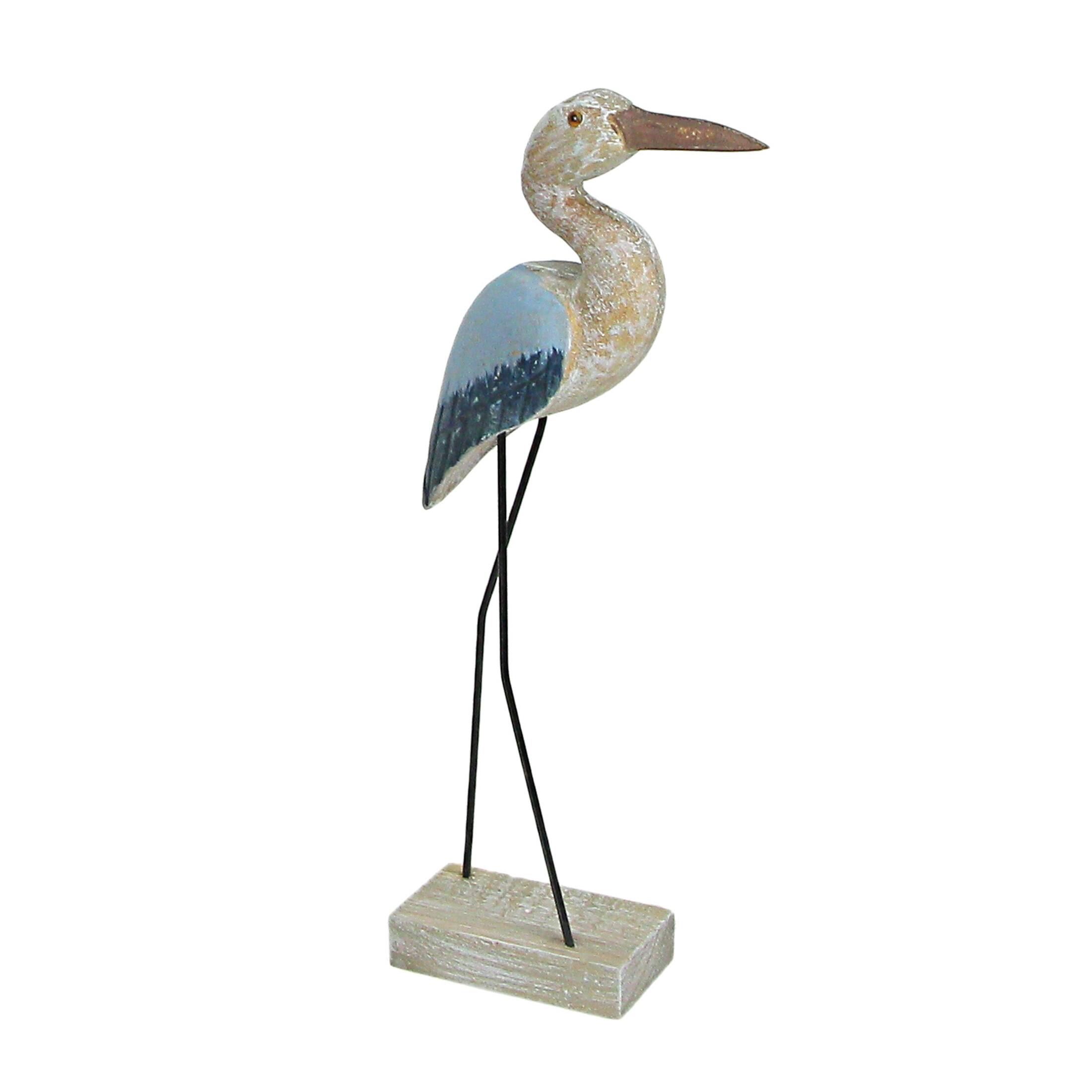 Alt View 1. J.D. Yeatts - 16 Inch Hand Carved Wood Blue Heron Bird Statue Home Coastal Decor Sculpture Art - Blue.