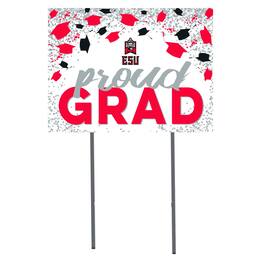 Jardine - East Stroudsburg Warriors 18" x 24" Proud Grad Yard Sign - White