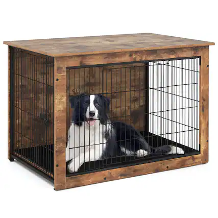 Front. Gymax - Gymax Dog Crate Furniture for Medium/Large Dogs 39'' Indoor Pet House Side End Table.