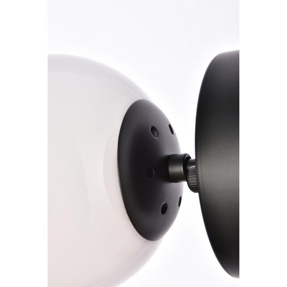 Alt View 2. Living District - Mimi six inch dual flush mount and bath sconce in black with frosted glass - Black And Frosted White.