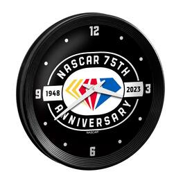 The Fan-Brand - NASCAR 75th Anniversary 15" Ribbed Frame Wall Clock - Multicolor