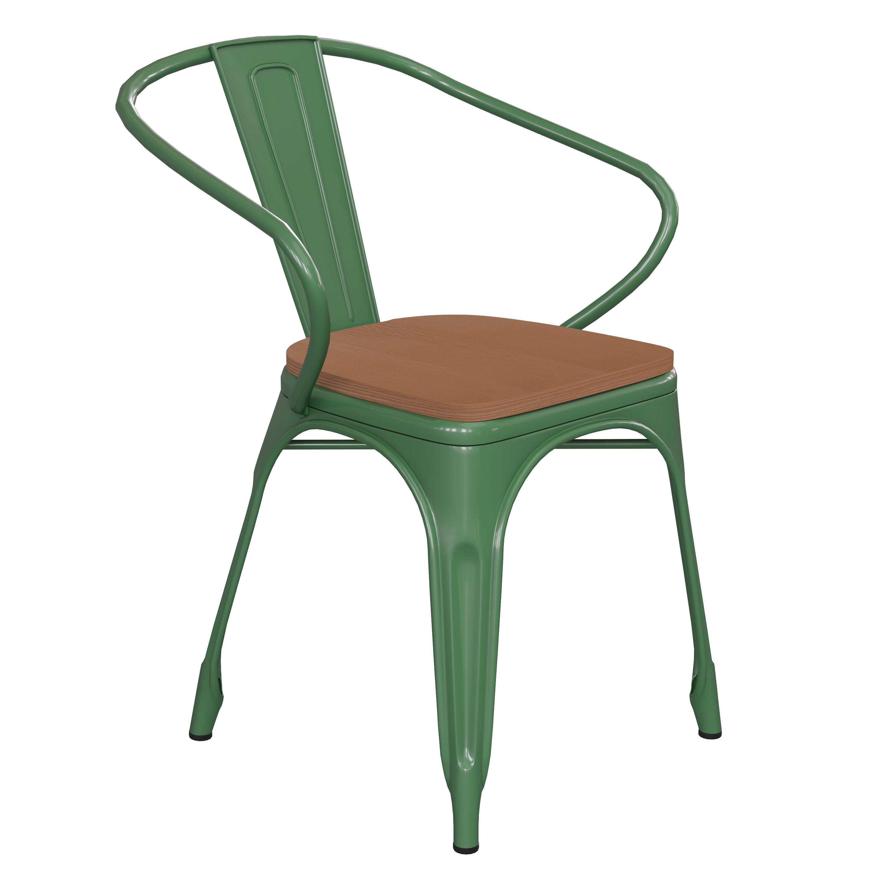 Teak Seat/Green Frame