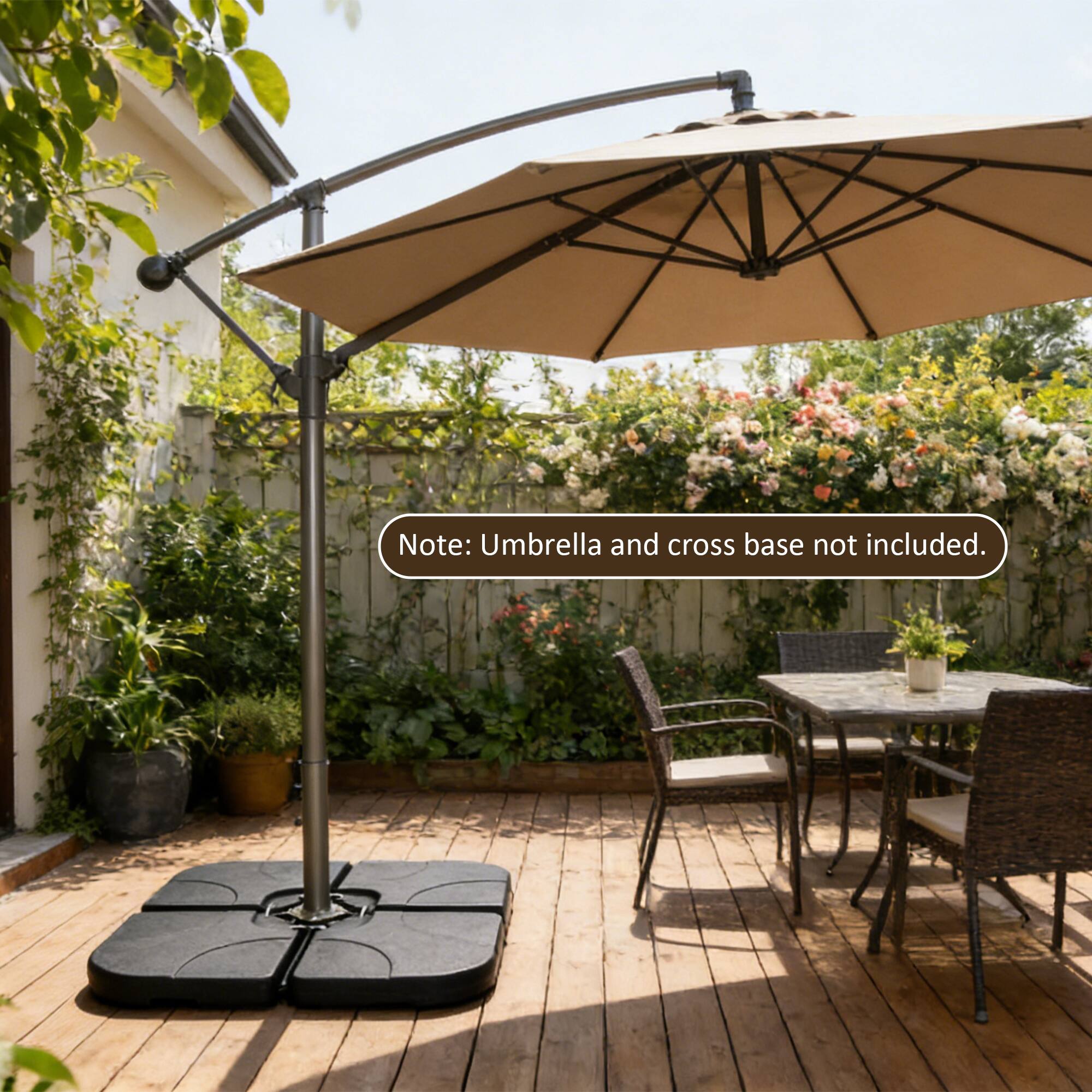 Note: Umbrella and cross base not included.