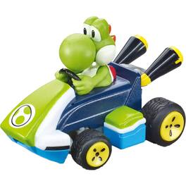 Carrera - 370430004 Nintendo Mario Kart Mini RC Remote Control Car - Yoshi - Black